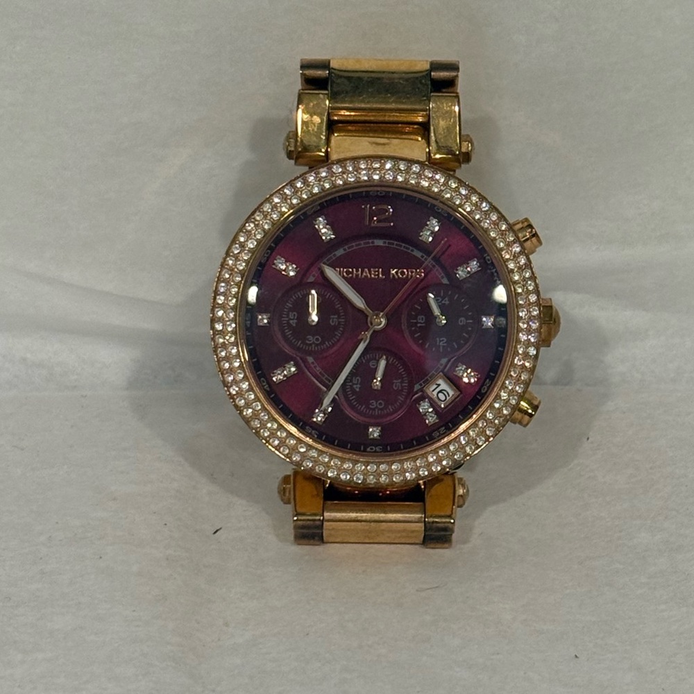Michael Kors Gold and Burgundy Women's Watch